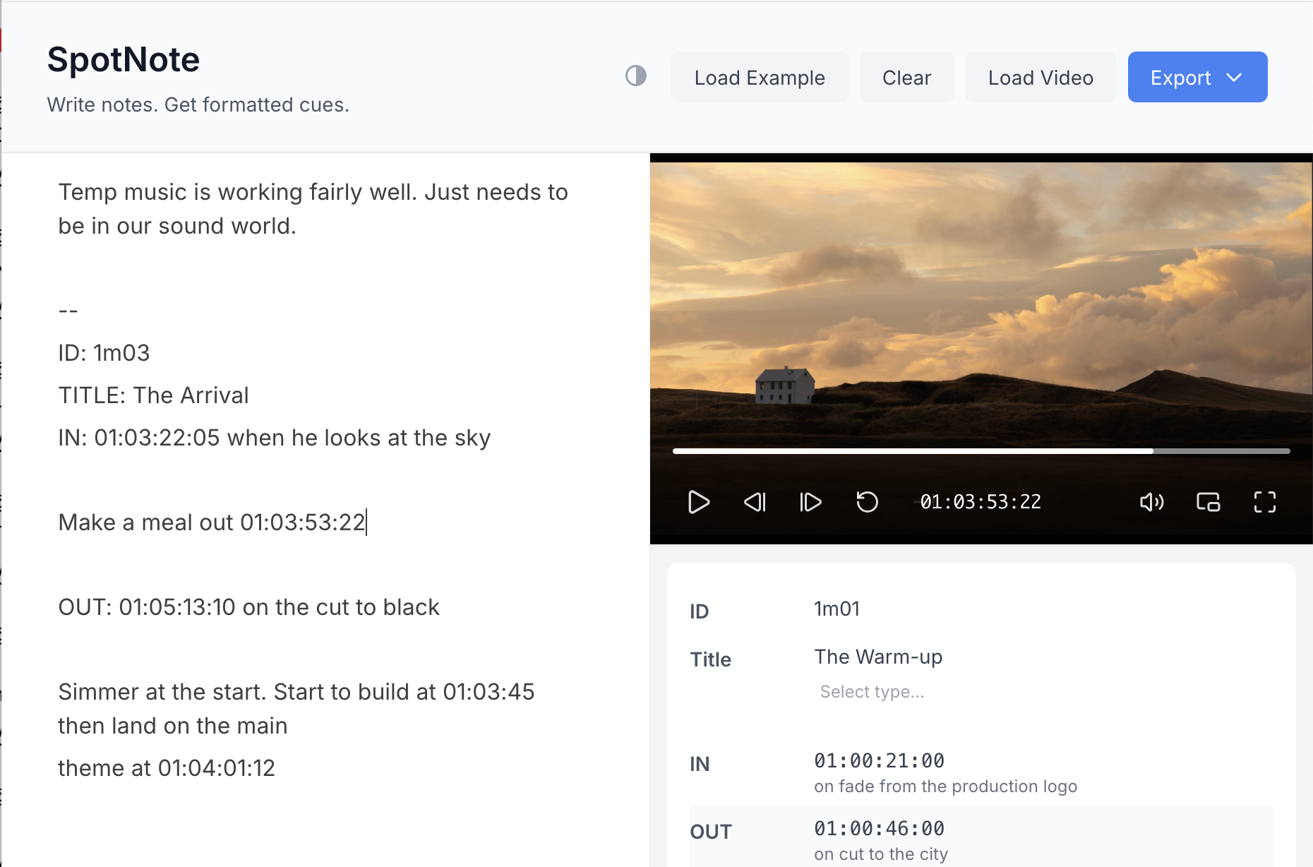 SpotNote with integrated video player